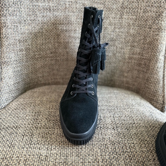 Franco Sarto L-Becks Boots Size 9 Black Suede Leather - Picture 9 of 12